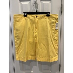 NWT Brooks Brothers 1818 Shorts Men's Size 40 Yellow 10" Inseam Flat Front Chino